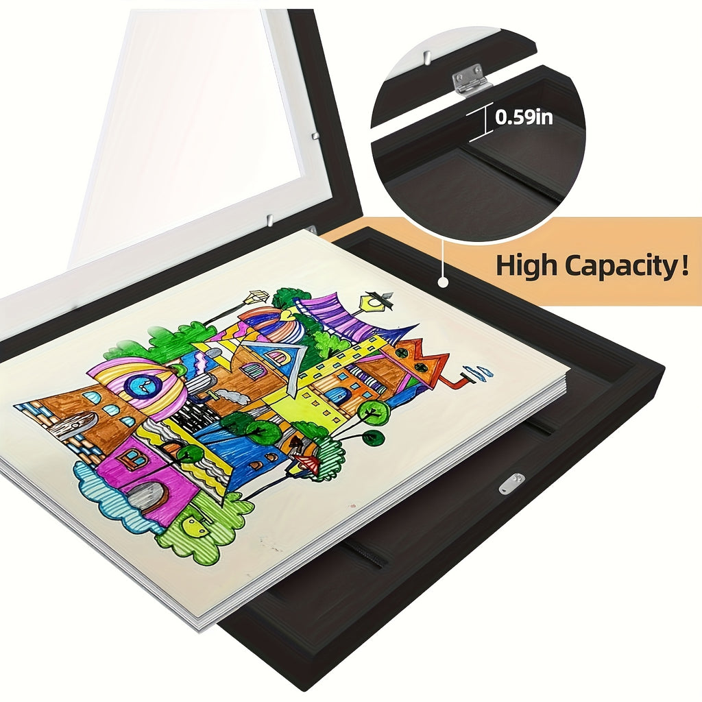 4\u002F8pcs Recycled Wood Youngsters's Art Frames - Front-Open Replaceable 8.5x11 Picture Frames for Youngsters Drawings, Paintings & Crafts | Halloween, Christmas Gift Ideas, Keepsake Display, Wooden Art And Craft Kits