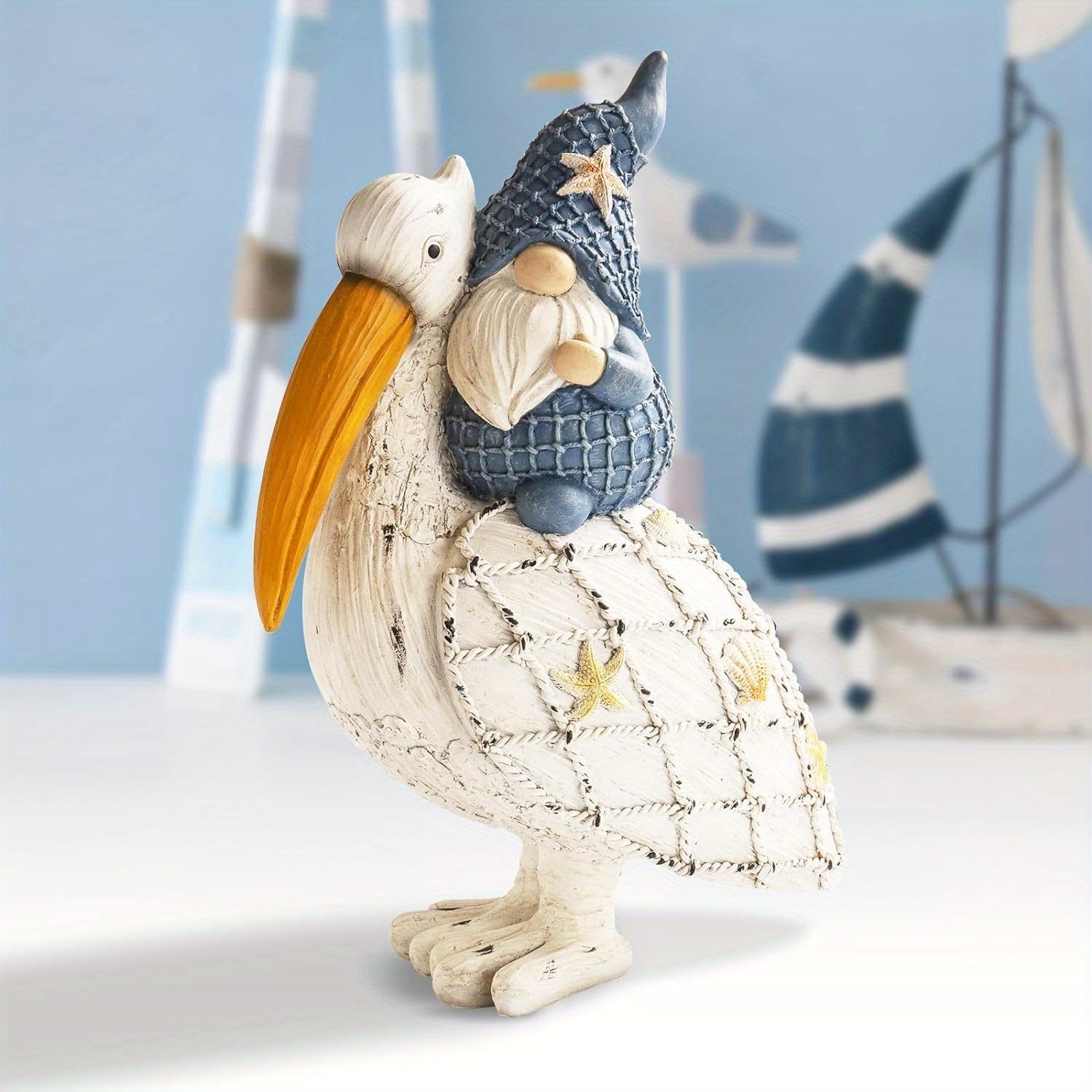 Charming Pelican Gnome Figurine - 11.5\