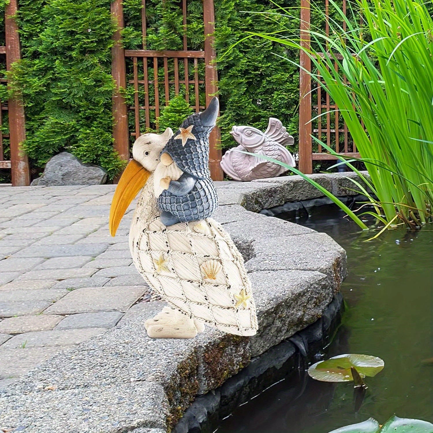 Charming Pelican Gnome Figurine - 11.5\