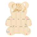 Stylish Wooden Frame to Commemorate a First Year Milestones, Featuring a Bear Design - an Ideal Keepsake Gift for Newborns, Baptisms, And New Parents