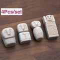 The Unique Easter Island Moai Statue Set of 4pcs Is Perfect for Small Aquariums And Fish Tanks. It Is The Ideal Choice for Fairy Garden Bonsai And Micro-Landscape Decoration