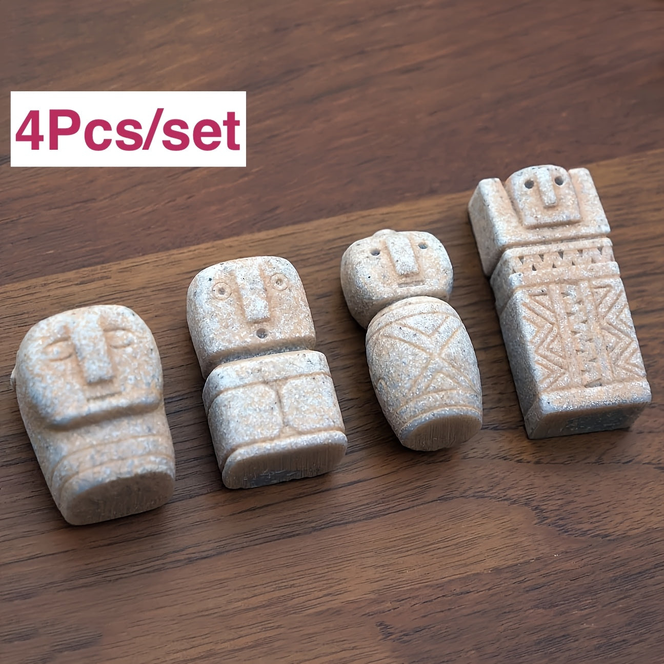 The Unique Easter Island Moai Statue Set of 4pcs Is Perfect for Small Aquariums And Fish Tanks. It Is The Ideal Choice for Fairy Garden Bonsai And Micro-Landscape Decoration