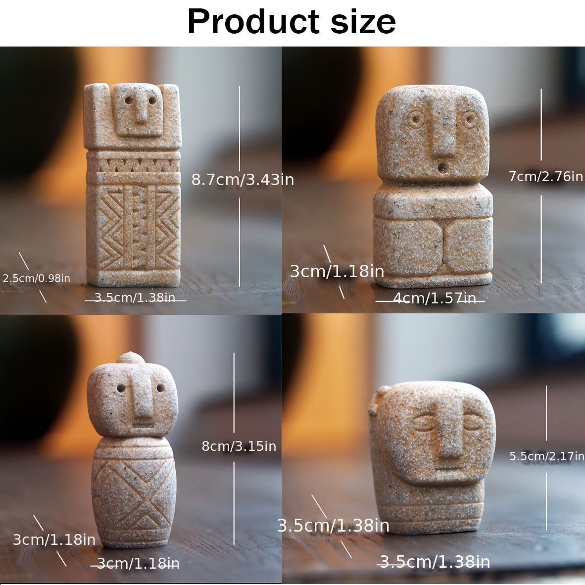 The Unique Easter Island Moai Statue Set of 4pcs Is Perfect for Small Aquariums And Fish Tanks. It Is The Ideal Choice for Fairy Garden Bonsai And Micro-Landscape Decoration
