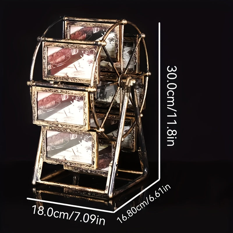 Vintage Ferris Wheel Frame Vintage Rotating Ferris Wheel Photo Frame - 6pcs of 4-Inch Frames - Exquisite Decor for Living Room, Bedroom, Or Desk - Perfect Gift for Valentine'S Day, Birthdays, And Christmas