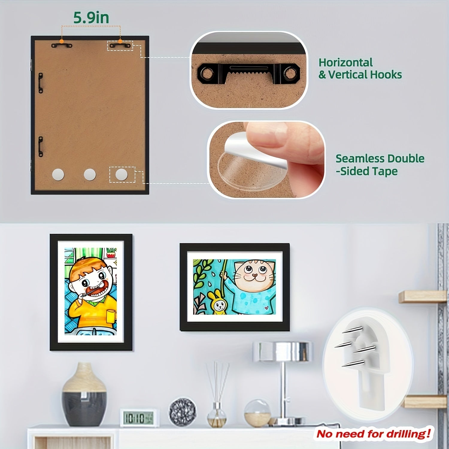 4\u002F8pcs Recycled Wood Youngsters's Art Frames - Front-Open Replaceable 8.5x11 Picture Frames for Youngsters Drawings, Paintings & Crafts | Halloween, Christmas Gift Ideas, Keepsake Display, Wooden Art And Craft Kits