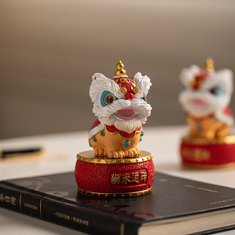 Creative Gift: Lion Dance Figurine for Foreigners, a Chinese-style Gift with a Modern Twist, High-end Niche Lion Dance Ornament