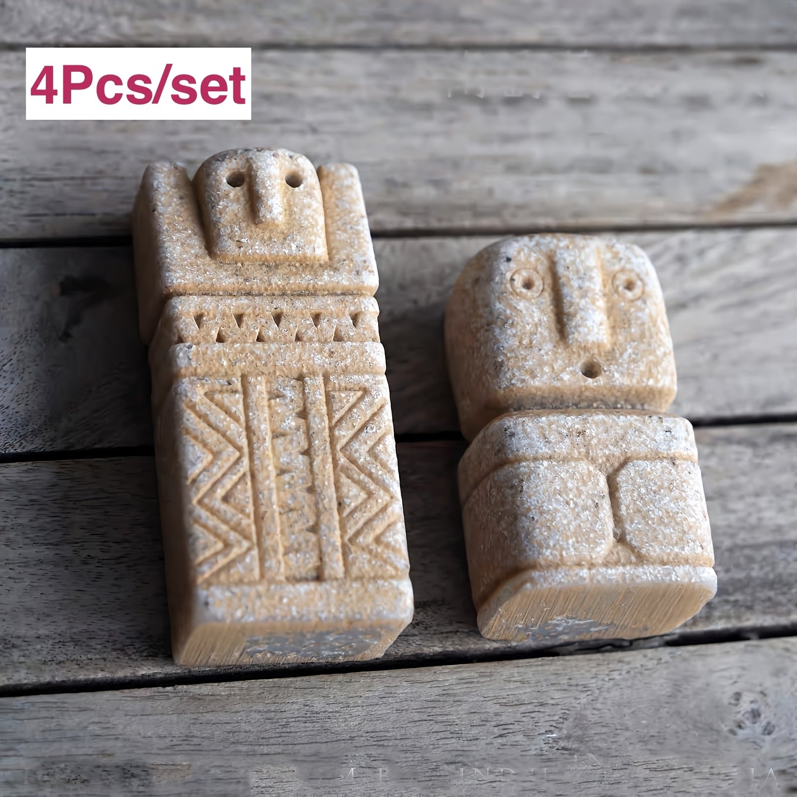 The Unique Easter Island Moai Statue Set of 4pcs Is Perfect for Small Aquariums And Fish Tanks. It Is The Ideal Choice for Fairy Garden Bonsai And Micro-Landscape Decoration