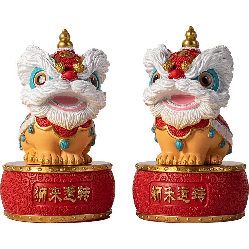 Creative Gift: Lion Dance Figurine for Foreigners, a Chinese-style Gift with a Modern Twist, High-end Niche Lion Dance Ornament