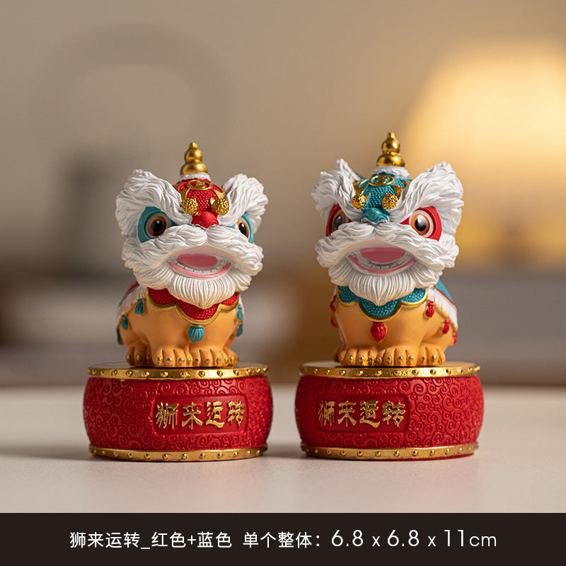 Creative Gift: Lion Dance Figurine for Foreigners, a Chinese-style Gift with a Modern Twist, High-end Niche Lion Dance Ornament