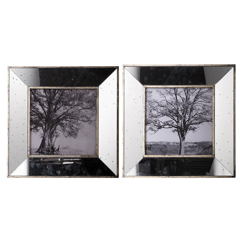 S\u002F2 Vintage Silver Reflective Picture Frames 15x15'