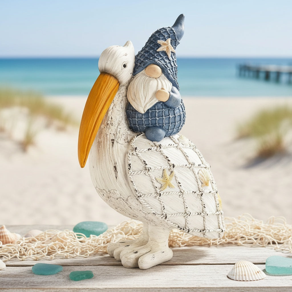 Charming Pelican Gnome Figurine - 11.5\