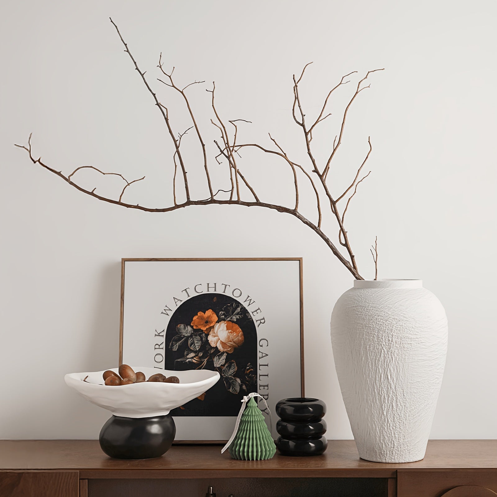 Vintage Ceramic Vase, Minimalist Texture Stone Patterned White Flower Vase, Decorative Vase for Living Room Shelf Farmhouse Dining Table Centerpiece Decor (White Texture 10.4'')